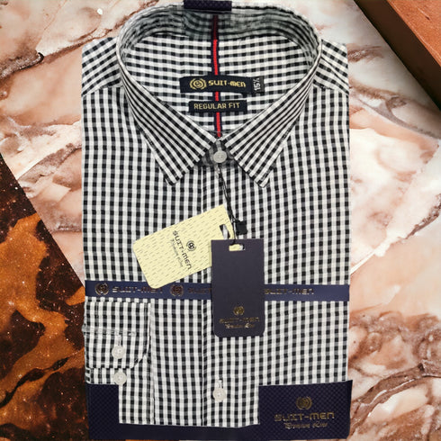 Formal Black Check Shirt Premium